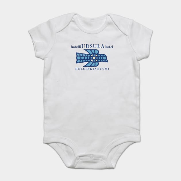 Vintage Hotel Matchbook Hotelli Ursula Helsinki Finland Baby Bodysuit by Yesteeyear